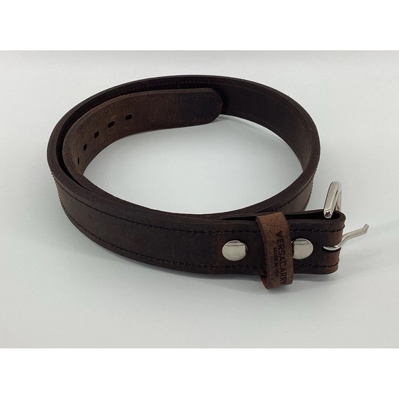 Versacarry Other - Versacarry Belt Size 36 Brown Leather Silver Toned Buckle Duty Belt Made in USA